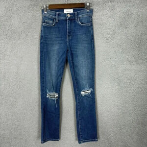 Current Elliott Womens 23 The Stiletto Skinny Jeans  Medium Wash‎ destroyed